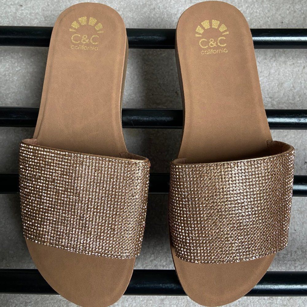 C & C California Flex One Rhinestone Sandals - NEW NWOB